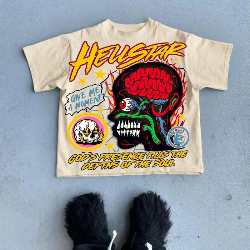 white Men's Clothing T-Shirts Y2K Streetwear Tee Top Quality 100% Cotton